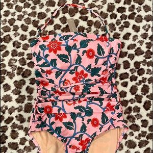 NWT J CREW Floral One-piece bandeau size 6